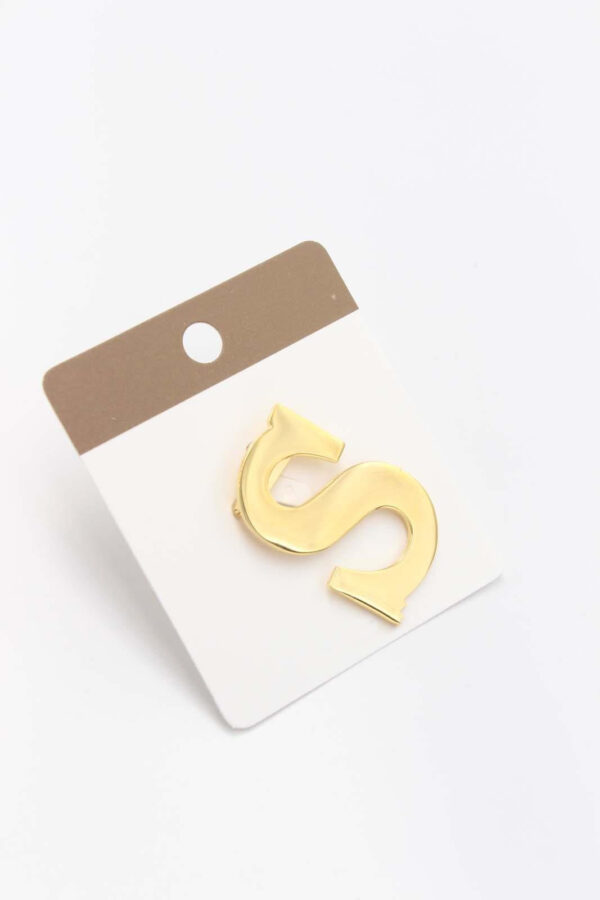Gold Letter S Brooch