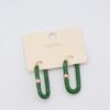 Green and gold chain hoop earrings