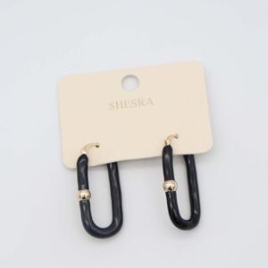 Black and gold chain hoop earrings