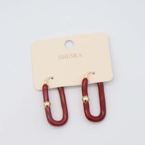 Red and gold chain hoop earrings