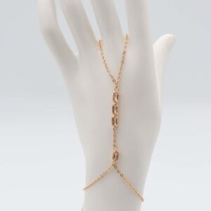 Rose Gold Crystal Hand Chain Bracelet
