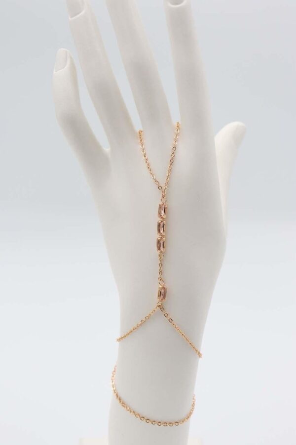 Rose Gold Crystal Hand Chain Bracelet