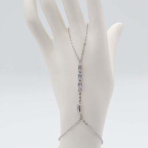 Silver Crystal Hand Chain Bracelet