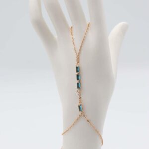Blue Gem Hand Chain Bracelet