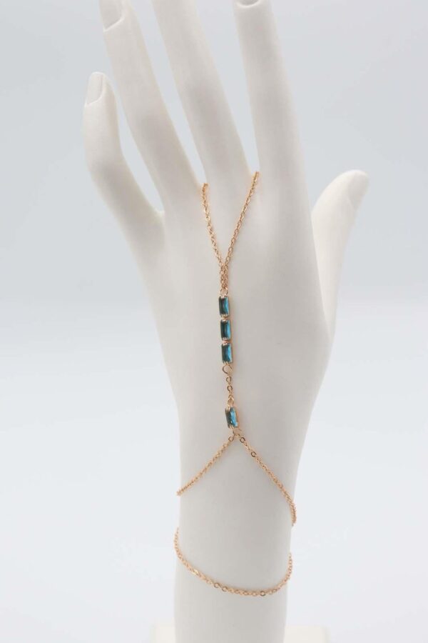 Blue Gem Hand Chain Bracelet