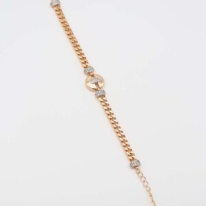 Elegant gold chain bracelet with crystal accents