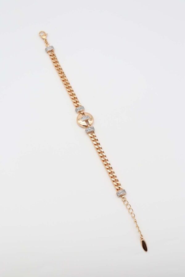 Elegant gold chain bracelet with crystal accents