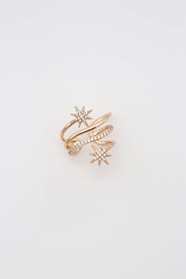 Celestial star ear cuff with cubic zirconia