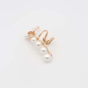 Pearl accent ear cuff with rose gold finish