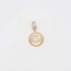 Gold pendant featuring a crystal-encrusted letter 'G' in a circular frame