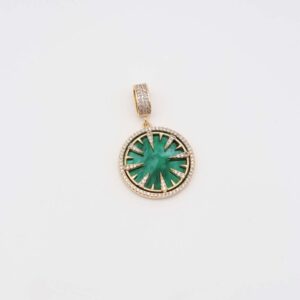 Gold midnight star pendant with black enamel background