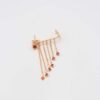 Crystal drop ear cuff with dangling chains