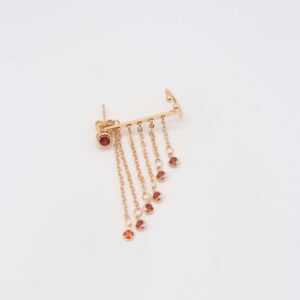 Crystal drop ear cuff with dangling chains