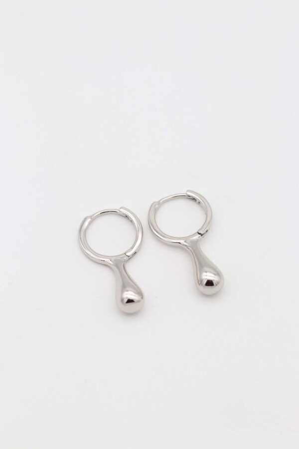 Silver teardrop hoop earrings with a modern touch