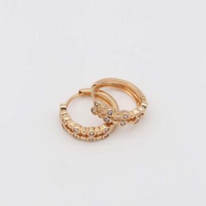 Luxurious gold crystal band hoop earrings