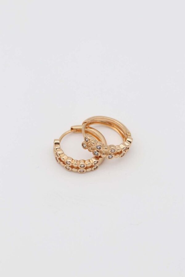 Luxurious gold crystal band hoop earrings