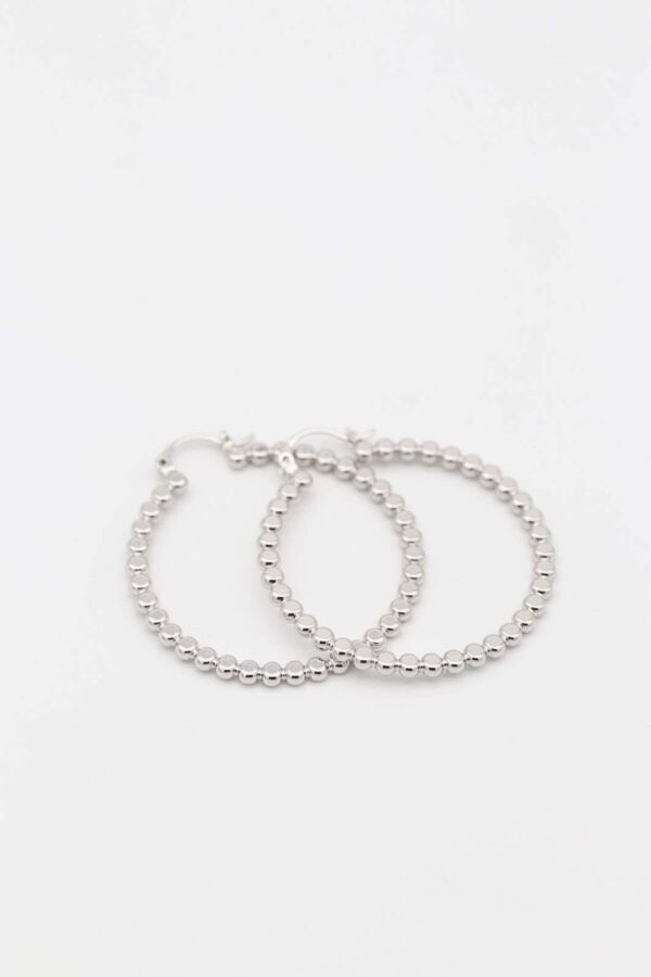 Silver beaded hoop earrings
