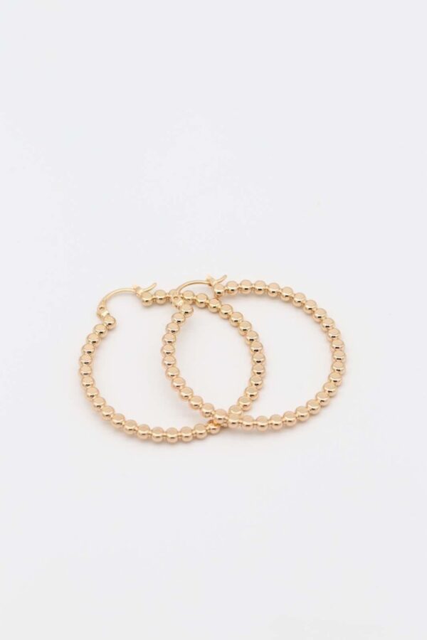 Gold beaded hoop earrings