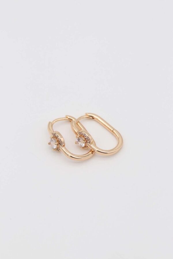 Elegant gold solitaire hoop earrings with a single crystal