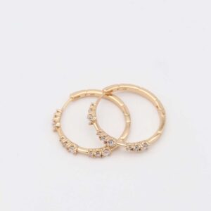 Gold hoop earrings with crystal accents