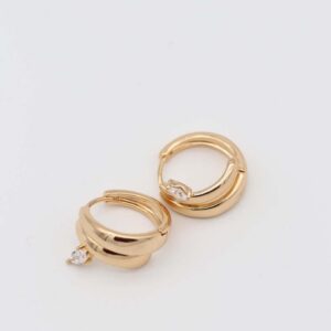 Twisted gold hoop earrings