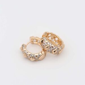 Textured gold hoop earrings
