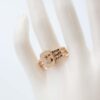 Gold initial 'S' ring with cubic zirconia