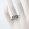 Elegant silver openwork ring with beaded edges