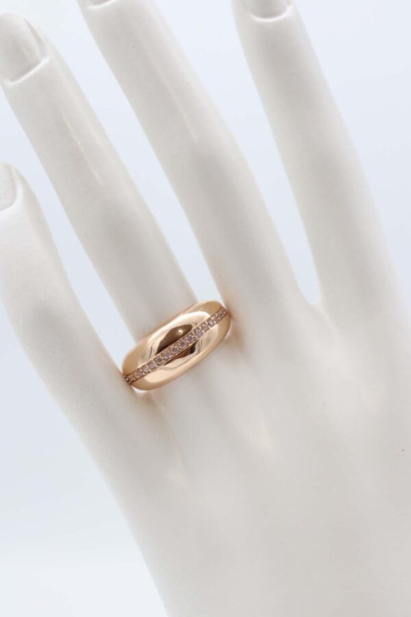 Gold classic dome ring with crystal accents