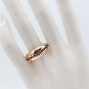 Gold dome ring with sapphire crystal accents